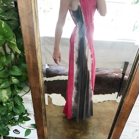 C&C Pink Tie-Died Raw Silk Maxi - Picture 3 of 8